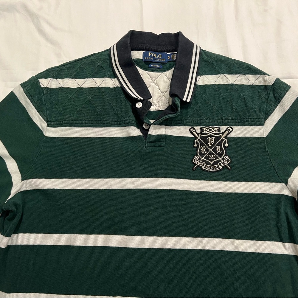 Polo by Ralph Lauren Green and White Striped Polo Shirt